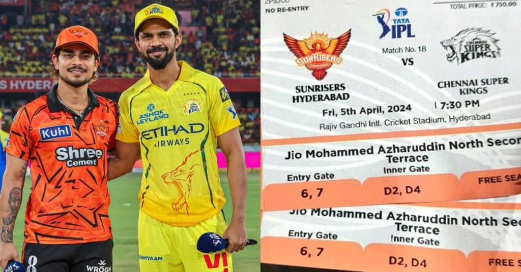 CSK vs SRH IPL 2026 Match 63 Tickets