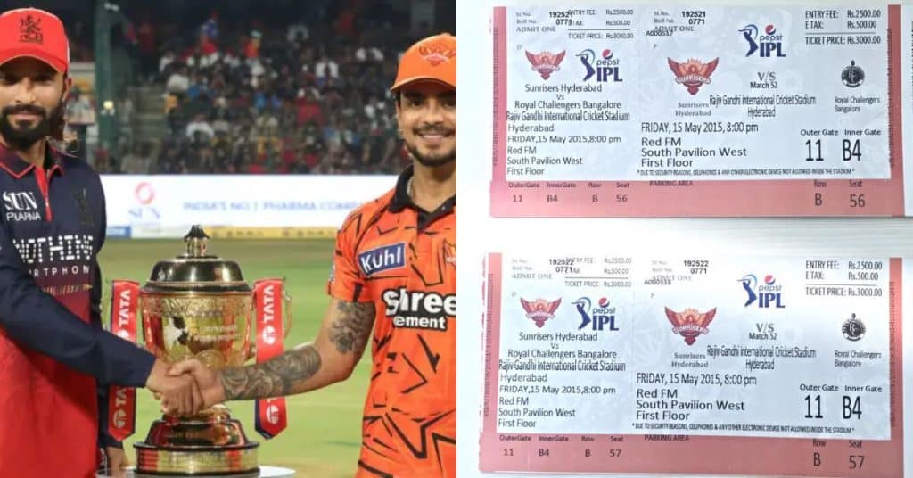 SRH vs RCB IPL 2026 Match 67 Tickets